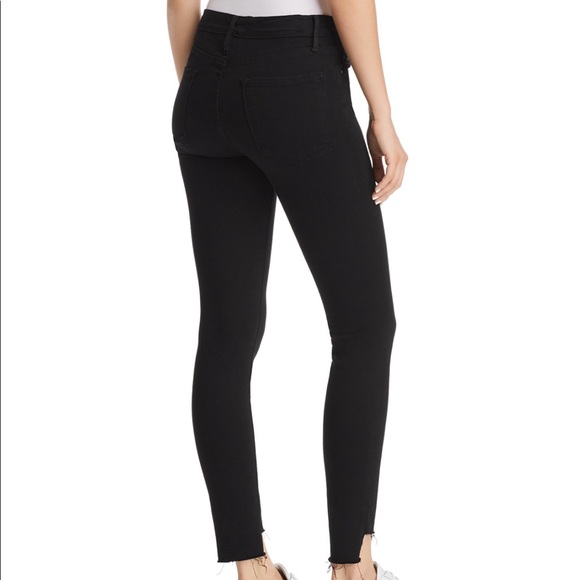 Frame High Skinny Le noir Black Skinny Jeans with Ripped Hem, great quality - Picture 3 of 3